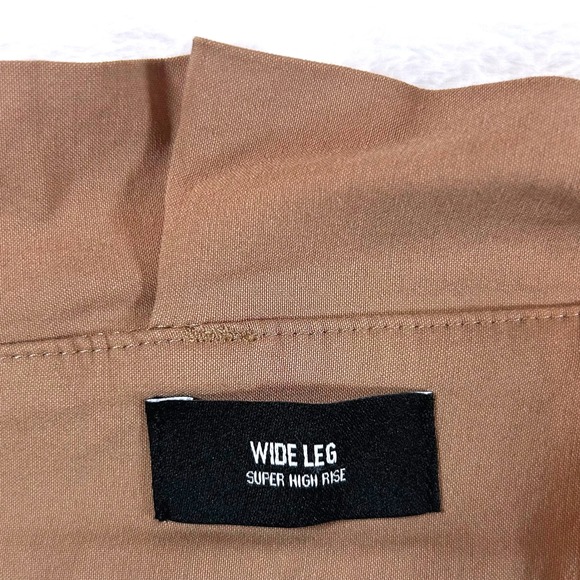 EUC Express Wide Leg Pants High Waisted Career Casual Trousers Brown Size 6R - Picture 6 of 7